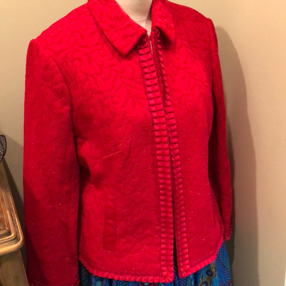 Cold water Creek red sparkly jacket